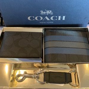 Coach F55485 Men’s 3 Pc Wallet Gift Set